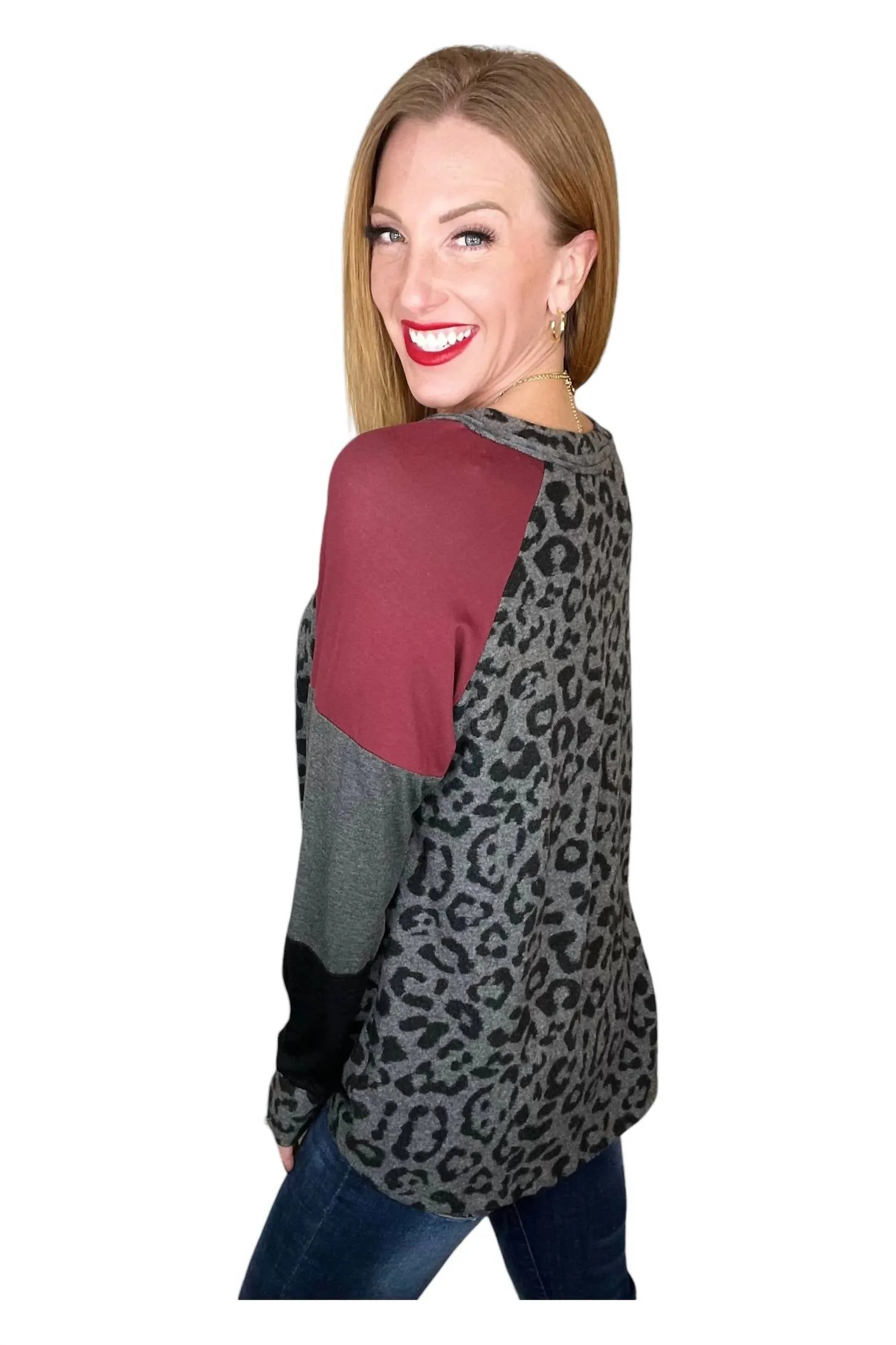 143 Story - Hacci Brushed Leopard Top