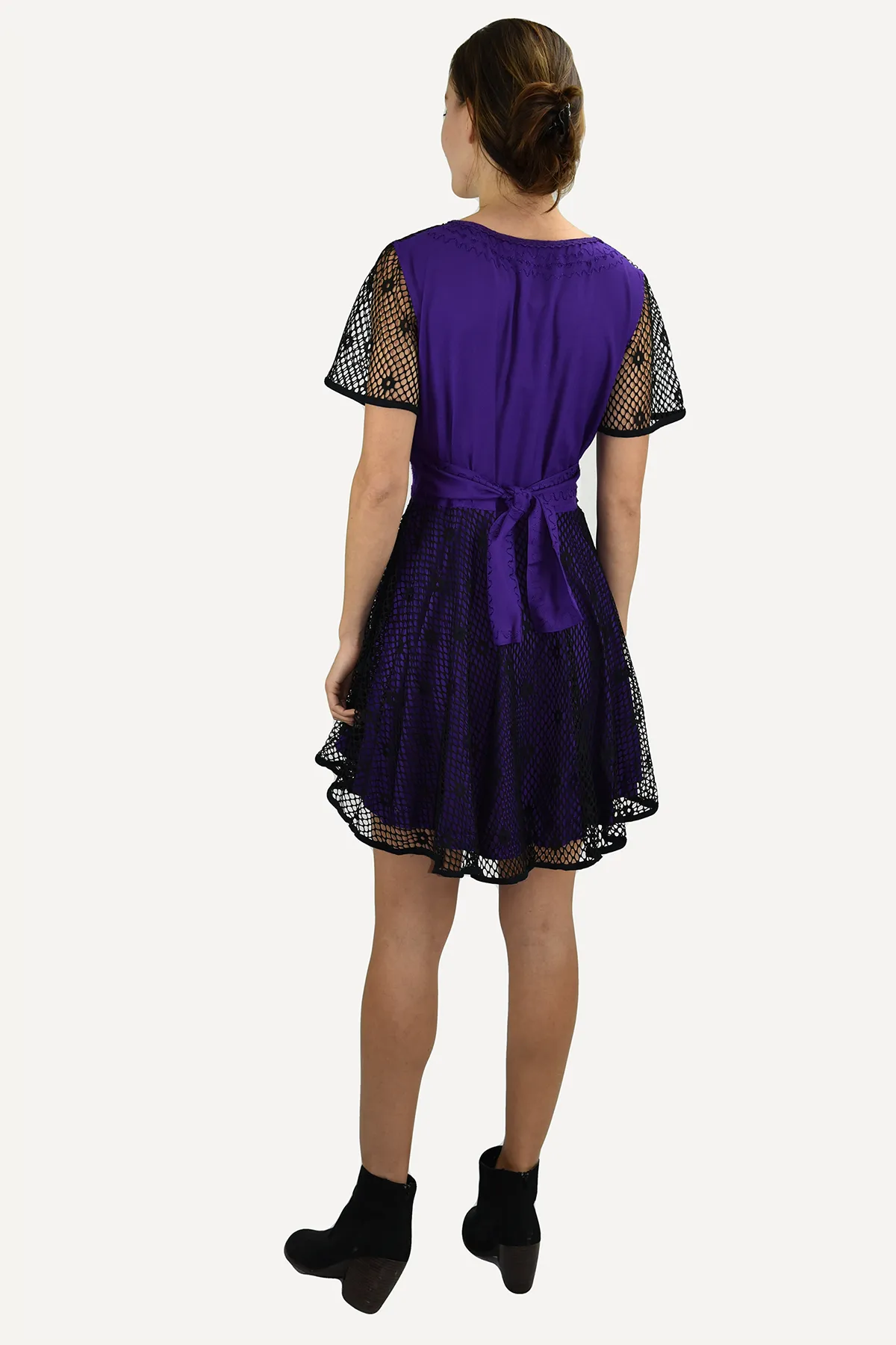 208 DR Peasant Bohemian Bohemian Net Corset Short Dress