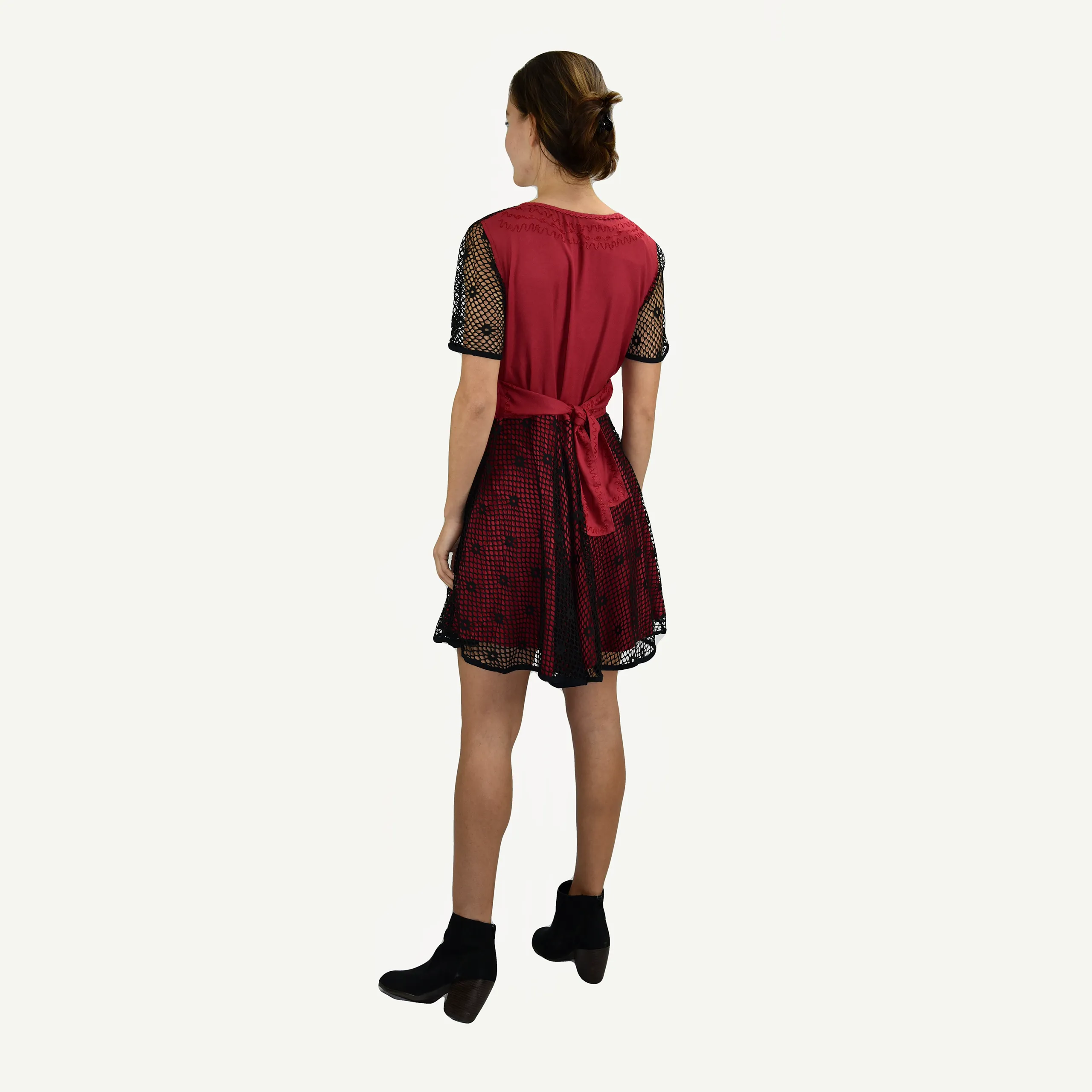 208 DR Peasant Bohemian Bohemian Net Corset Short Dress