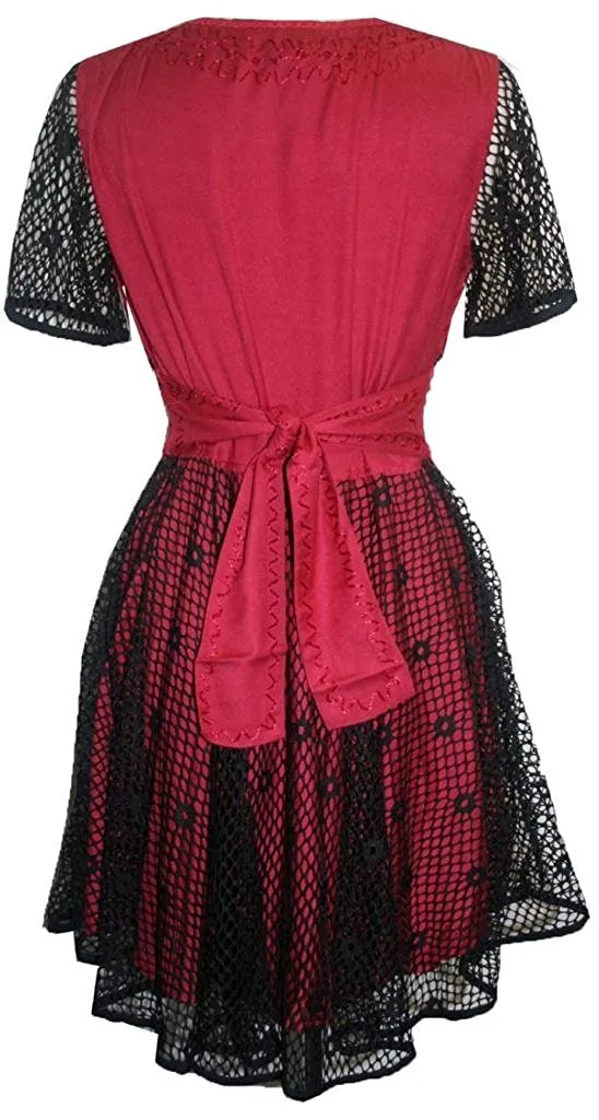 208 DR Peasant Bohemian Bohemian Net Corset Short Dress
