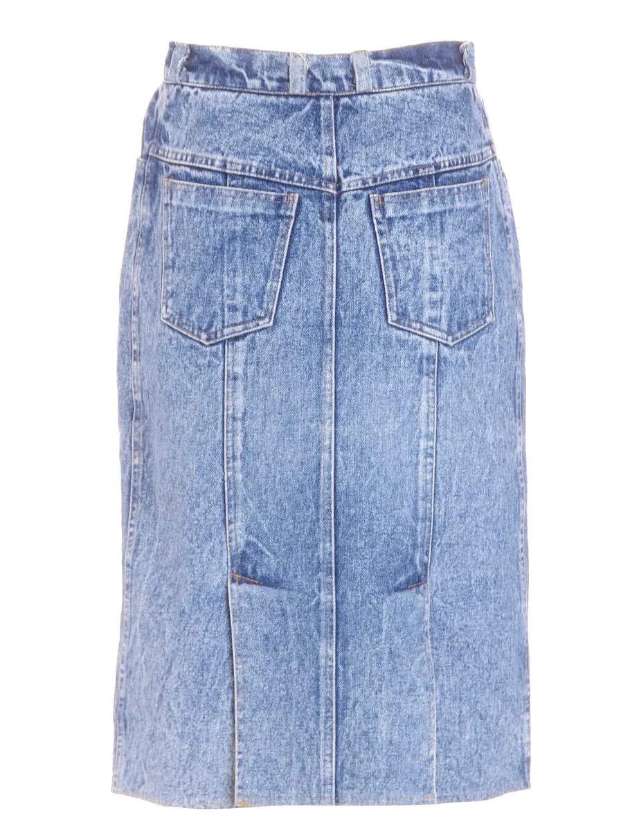 Acid Wash Denim Skirt