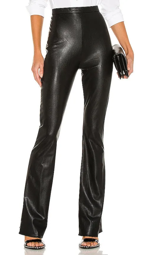 Amanda Uprichard Amina Leather Pants in Black