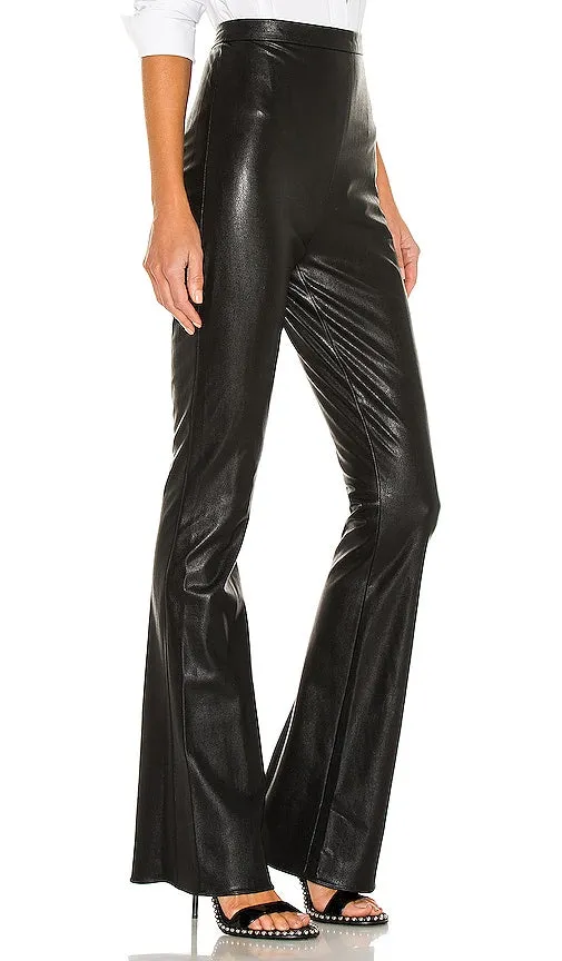 Amanda Uprichard Amina Leather Pants in Black
