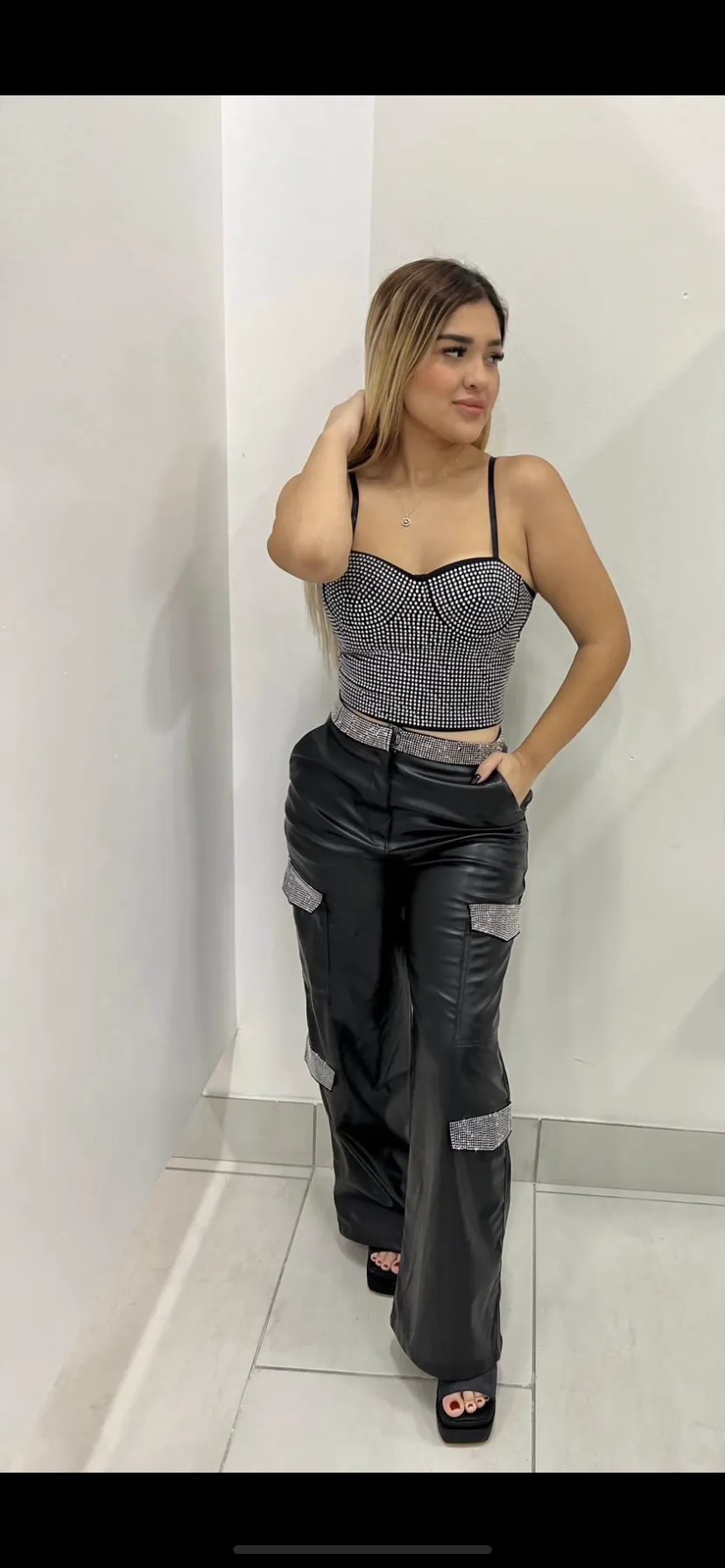 Anastasia black leather pants