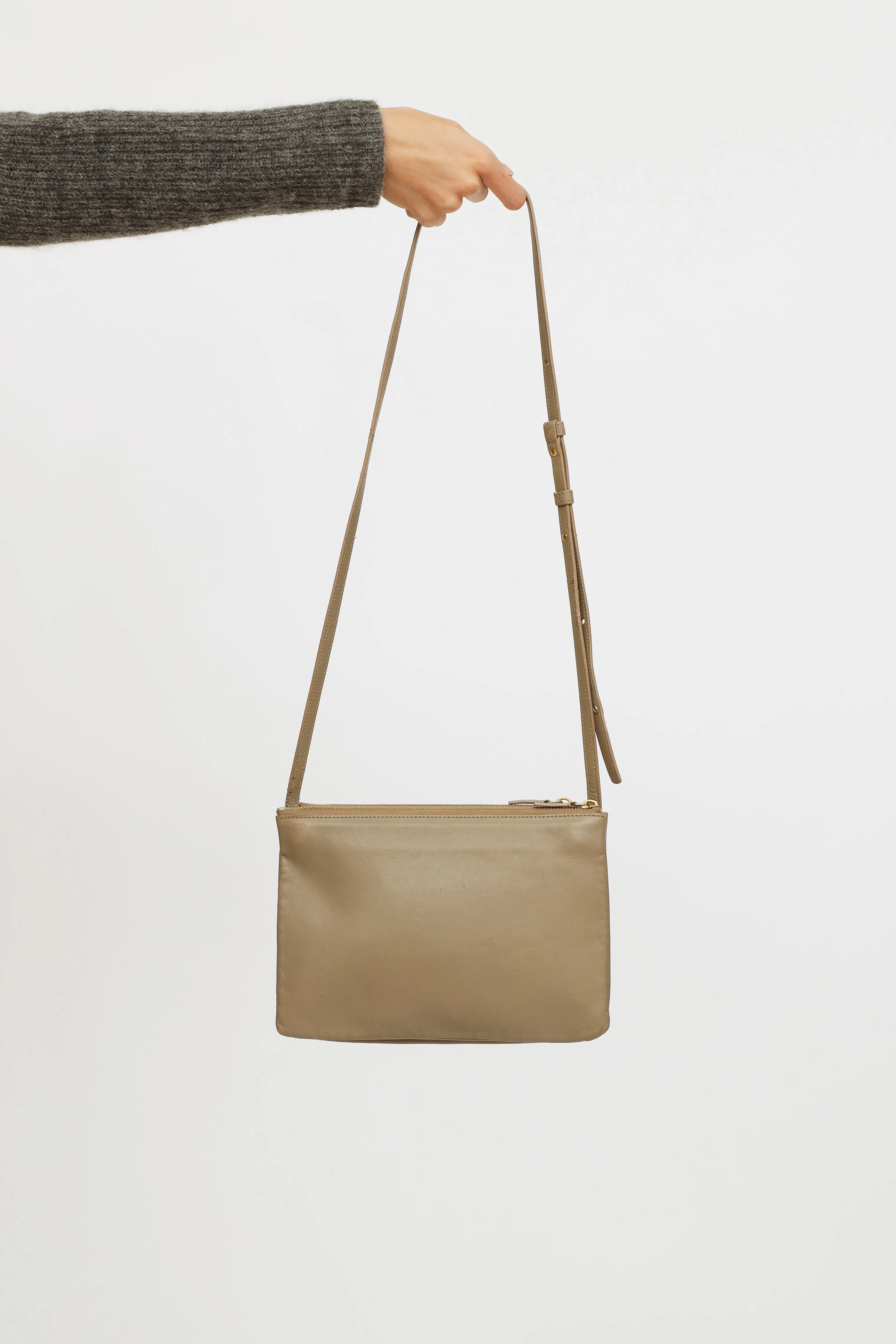 Beige Trio Crossbody Bag