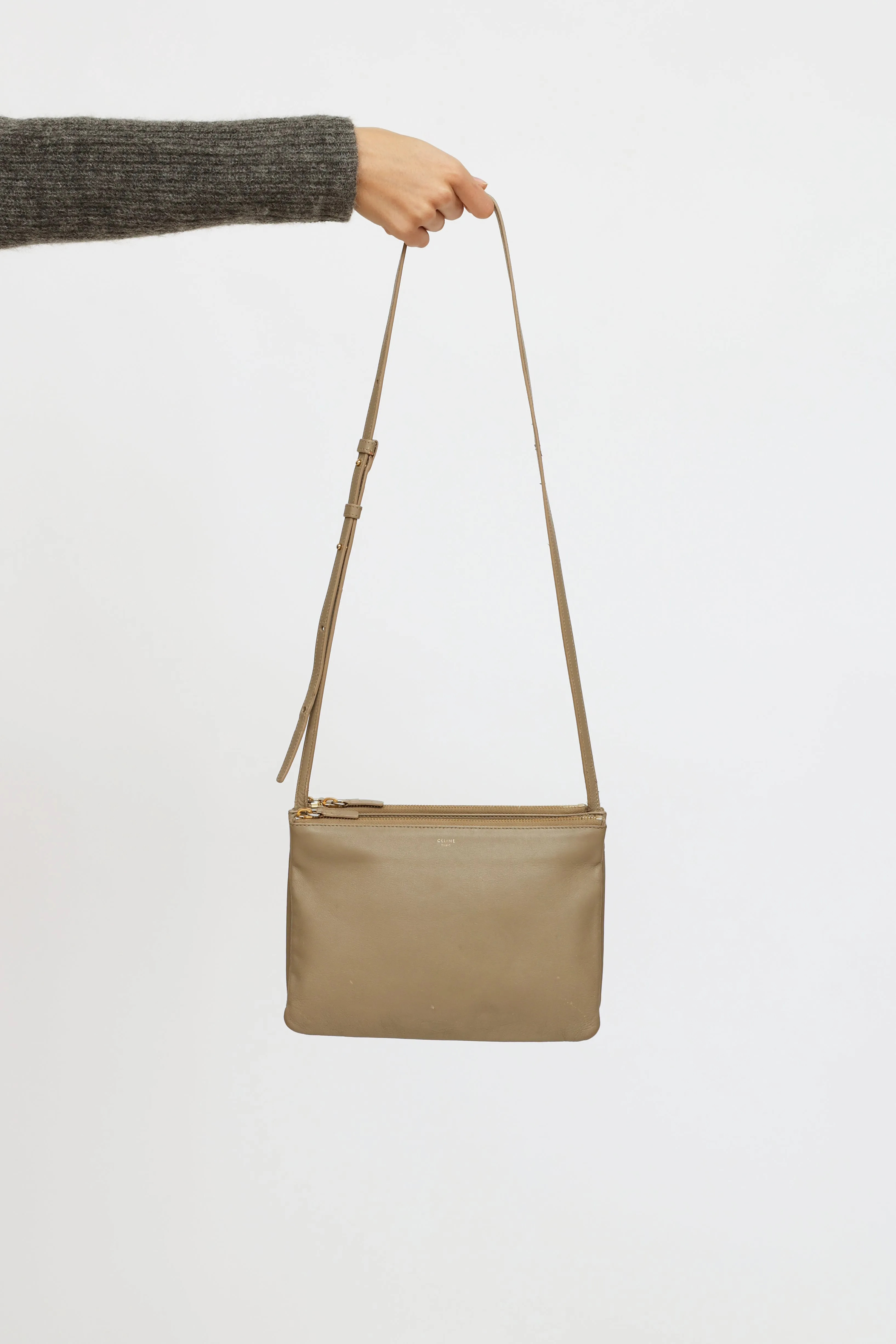 Beige Trio Crossbody Bag