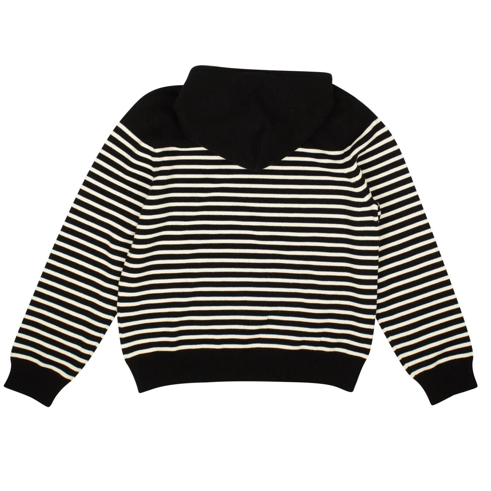 Black And White Wool Striped Sweatshirt