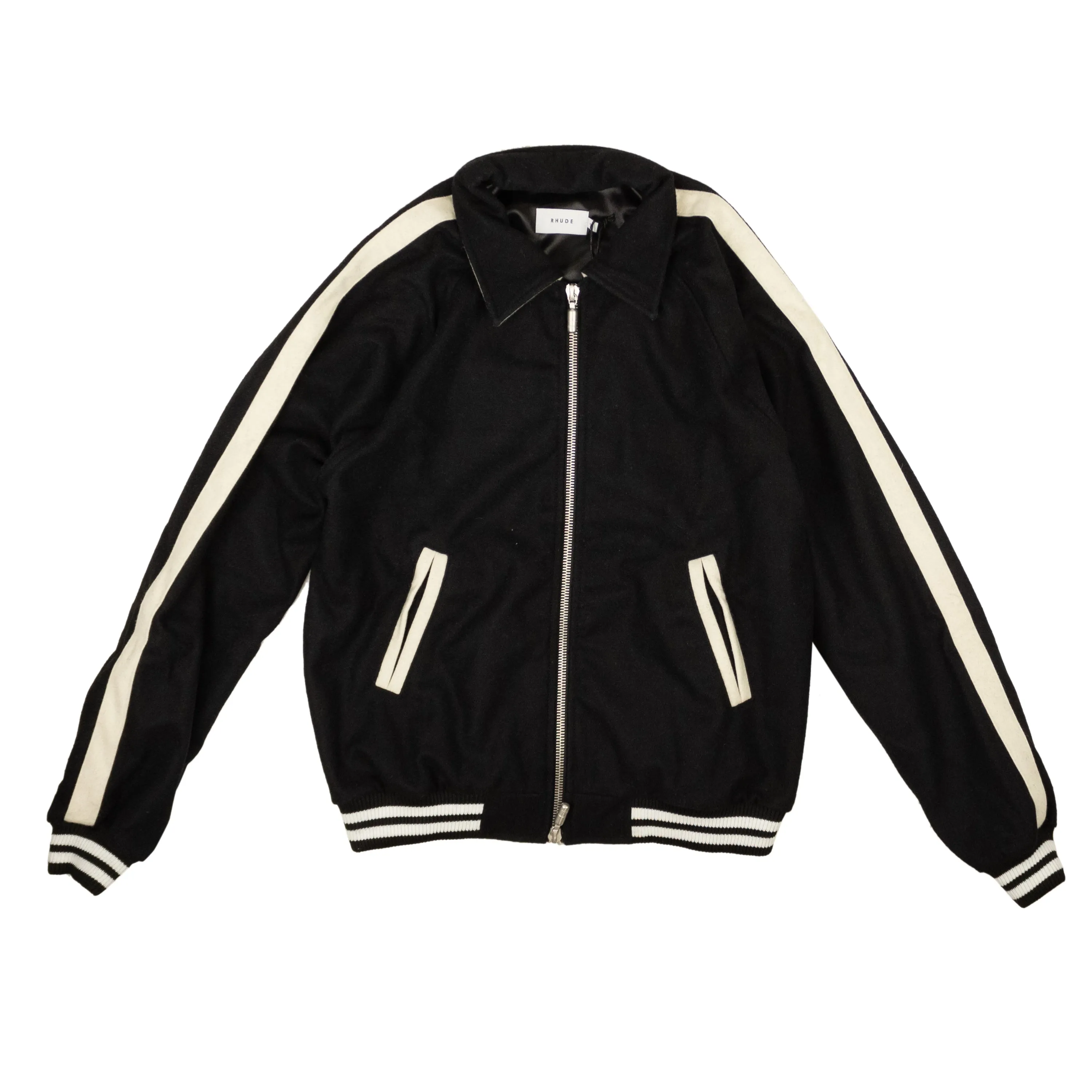 Black Wool Boys Signature Bomber Jacket