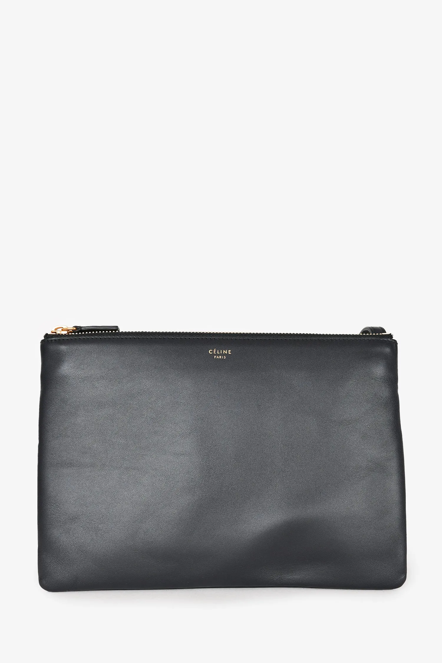 Celine 2017 Black Leather Medium Trio Crossbody