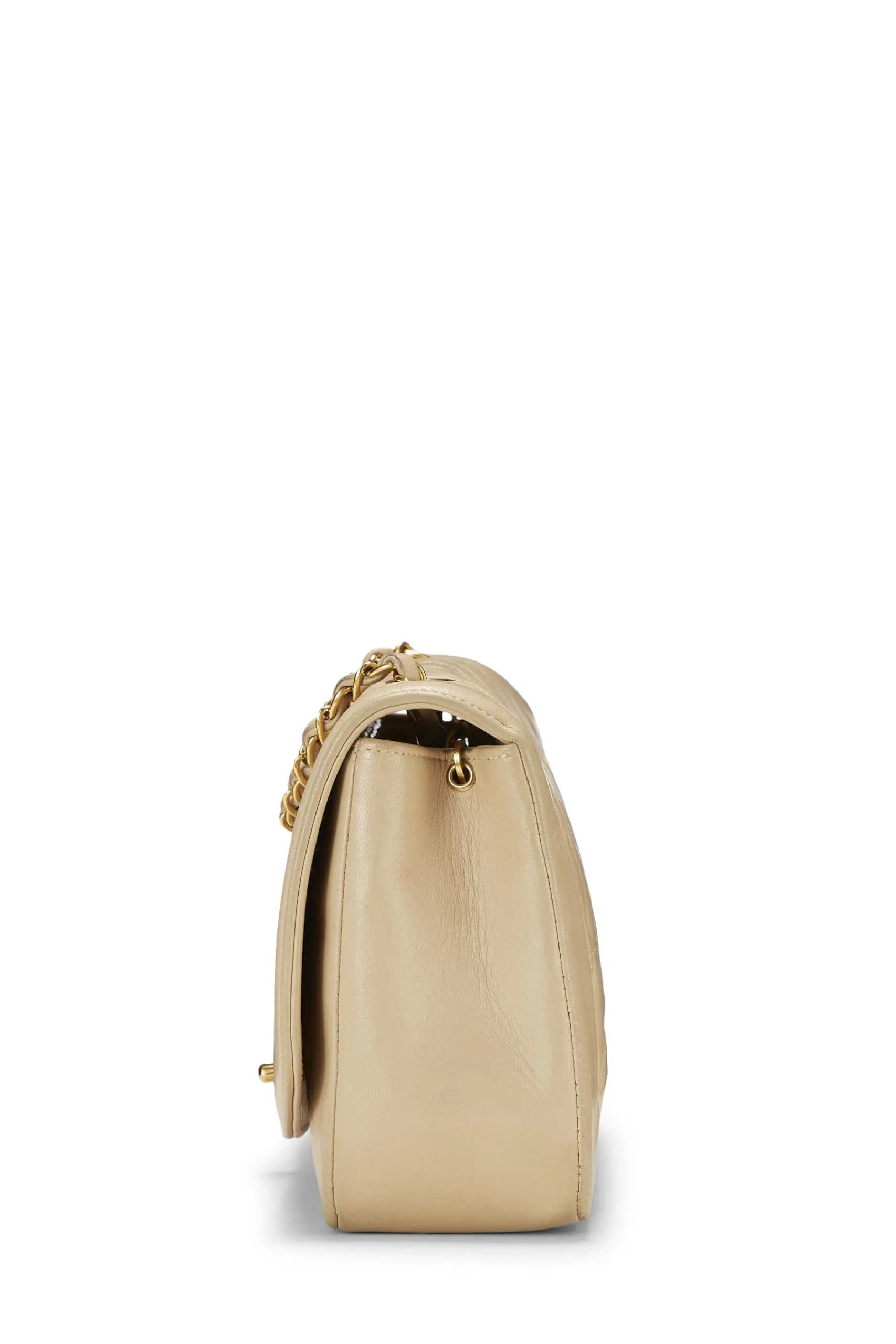 Chanel,  Beige Quilted Lambskin Diana Flap Medium, Beige