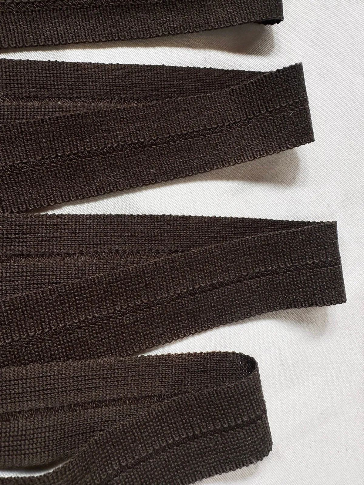 Chocolate Brown Wool Petersham Fold Over Binder