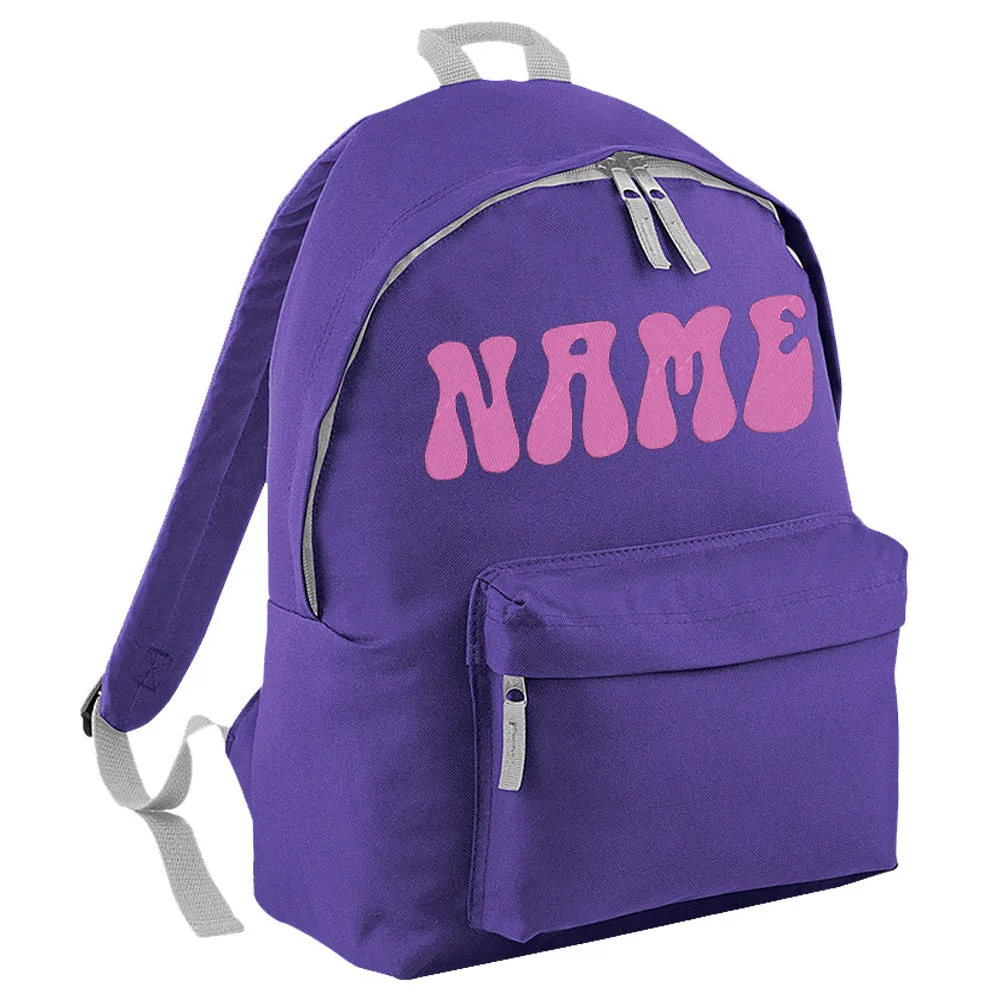 Embroidered Rucksack - 70's Text