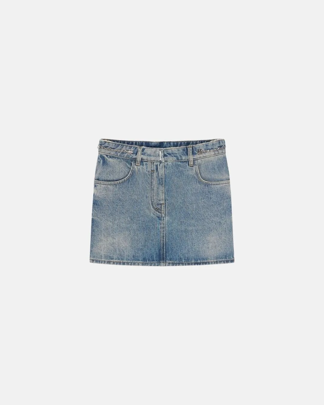 Givenchy Women Skirt In Denim With Chain Details Medium Blue