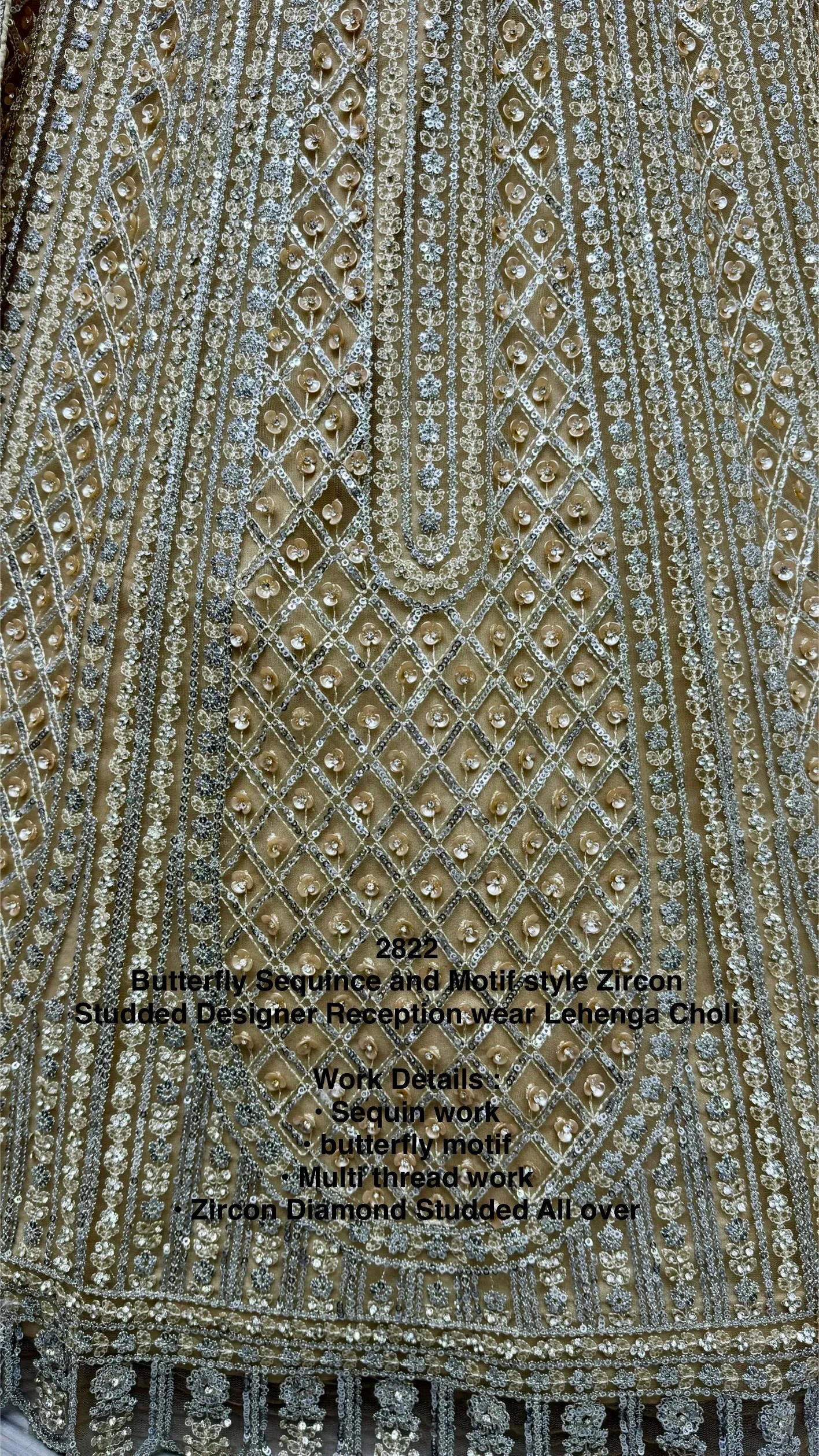 Golden Colour Wedding Designer Heavy Net Multi Thread work Dori Embroidery with Fancy Dupatta Bridal Lehenga Choli