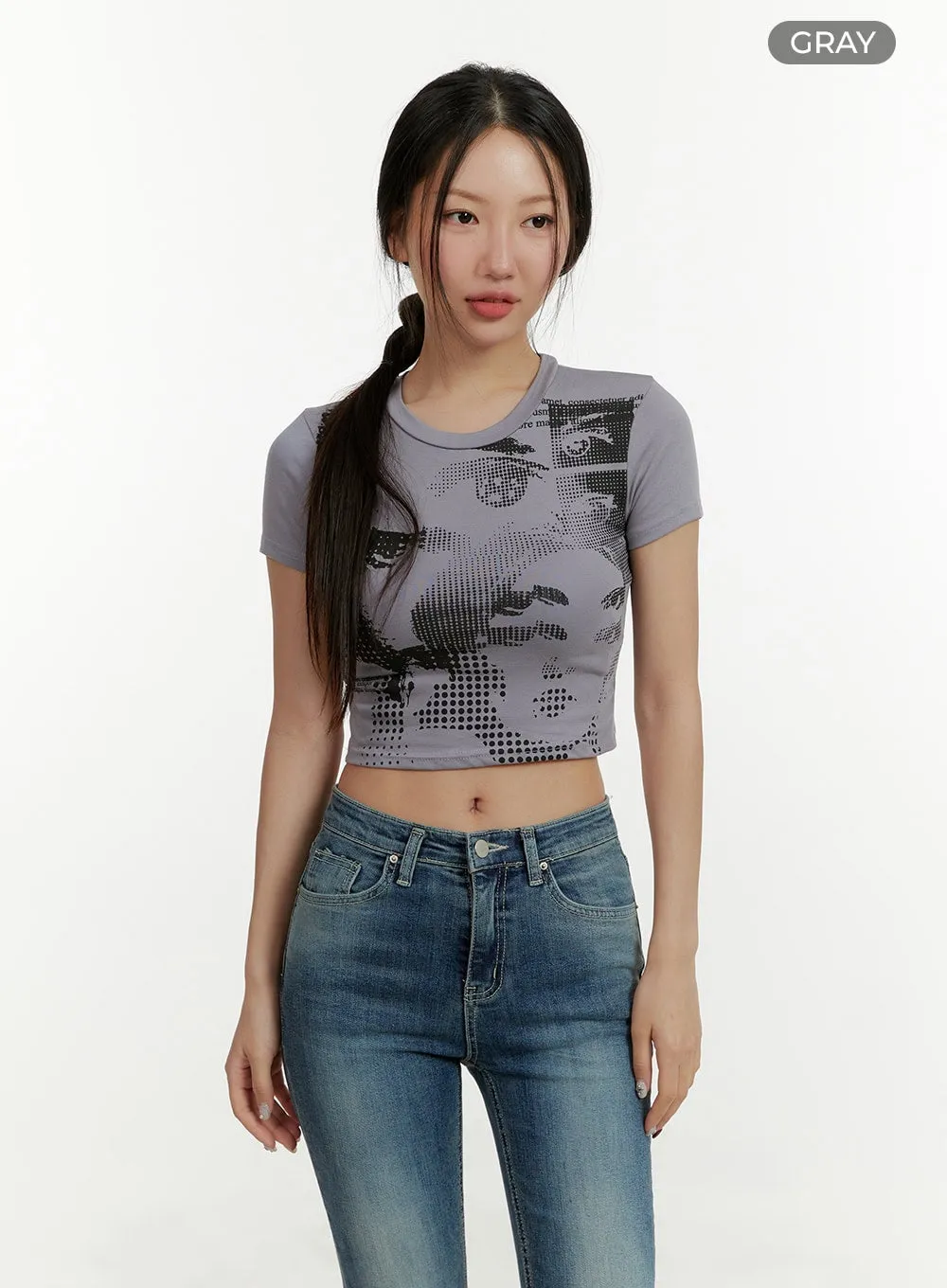 Graphic Crop Top CY409