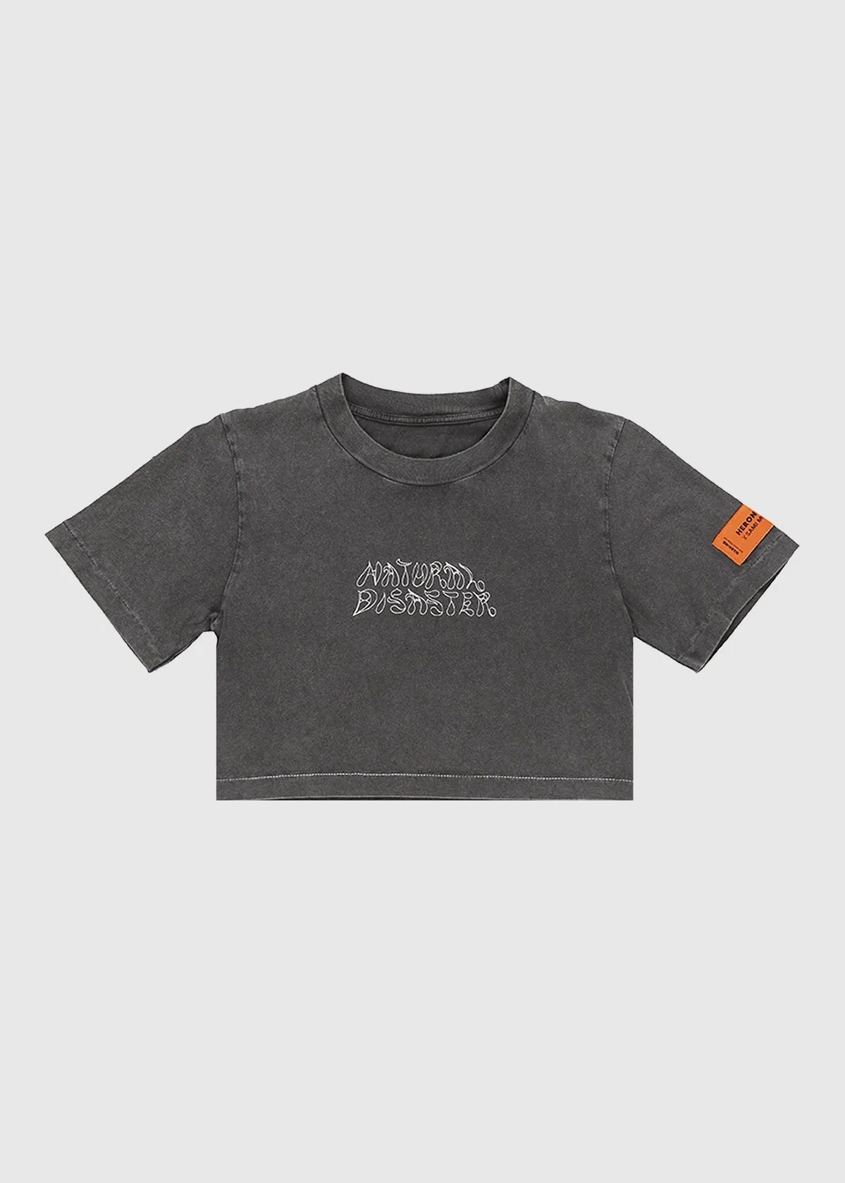 HERON PRESTON: CROP TEE [CHARCOAL]