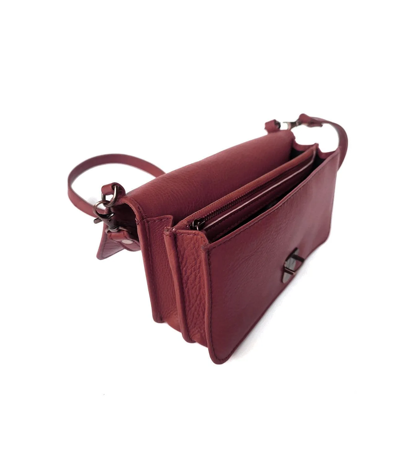 Merlot crossbody wallet