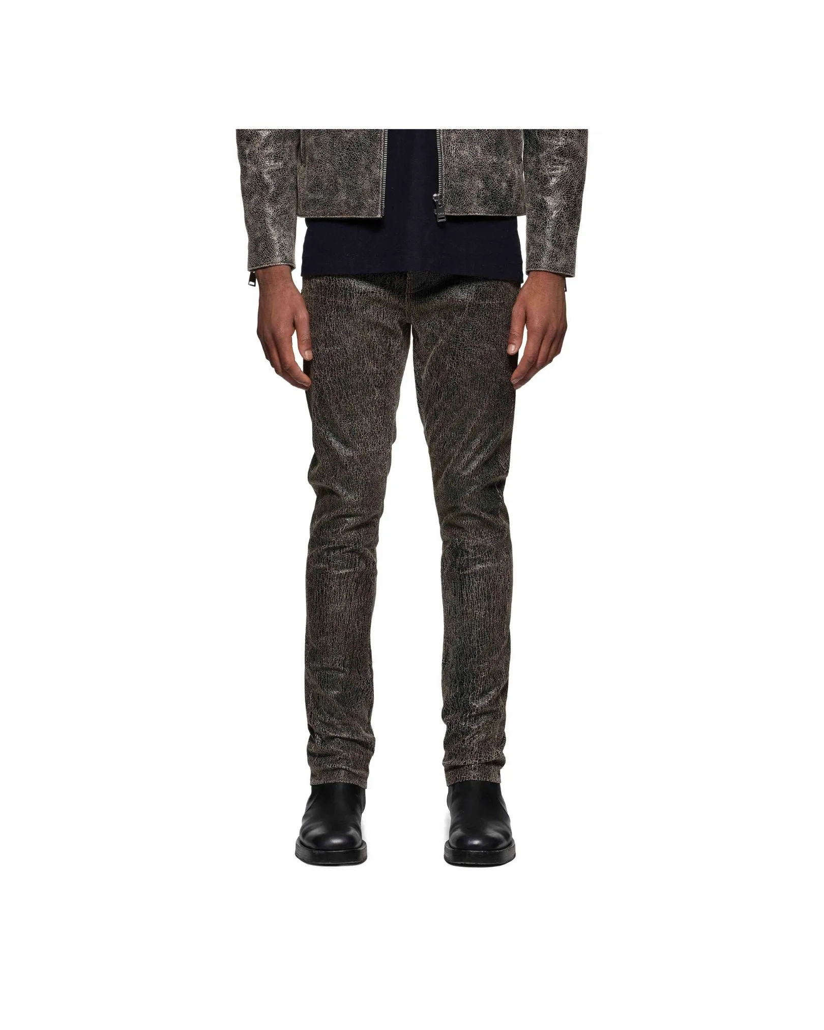P001 Slim Fit Leather Pant - Black