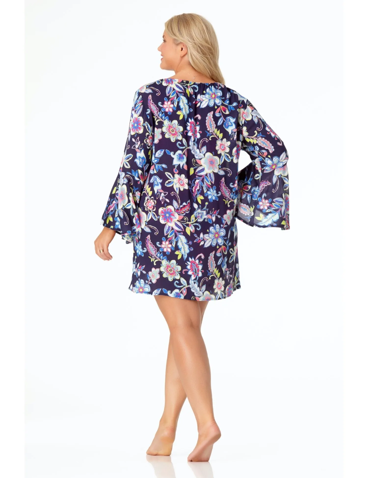 Pre-Order Anne Cole® Holiday Paisley Lace-Up Tunic Swimsuit Cover-Up