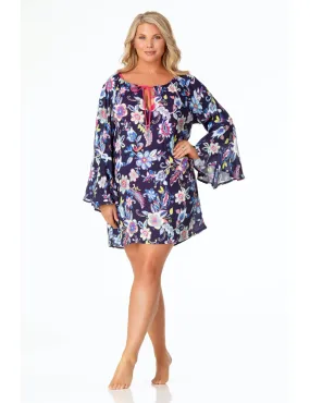Pre-Order Anne Cole® Holiday Paisley Lace-Up Tunic Swimsuit Cover-Up