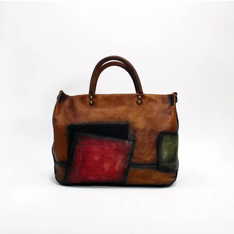 Small Women Green Leather Tote Handbags Crossbody Tote Purse  for Women