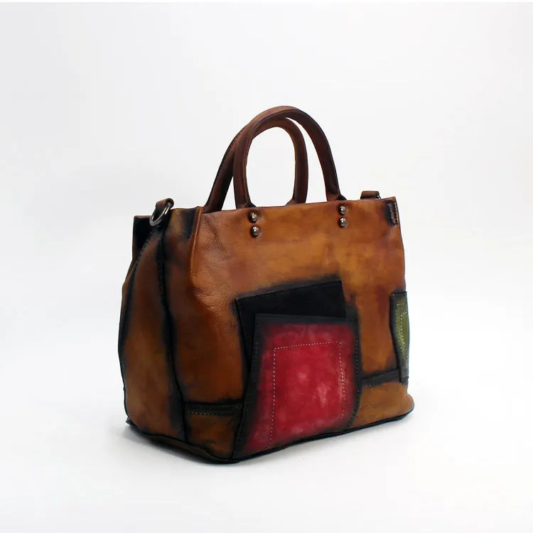 Small Women Green Leather Tote Handbags Crossbody Tote Purse  for Women