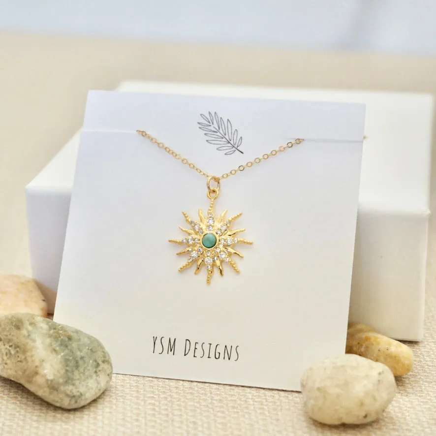 Turquoise Sunburst Necklace