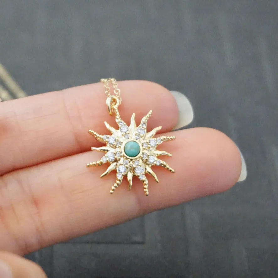 Turquoise Sunburst Necklace