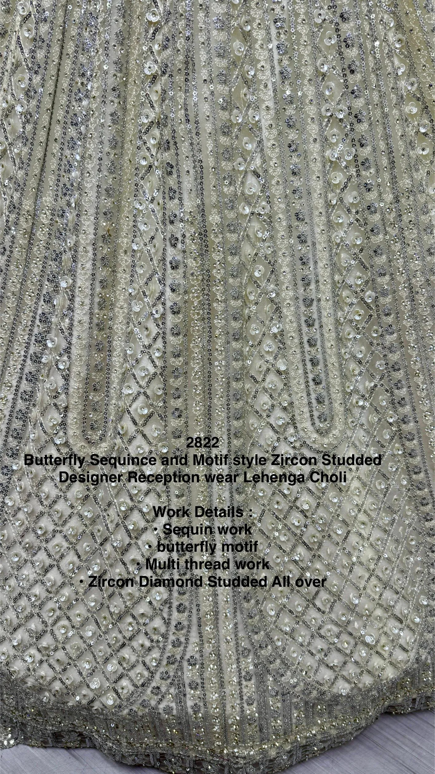 White Colour Wedding Designer Heavy Net Multi Thread work Dori Embroidery with Fancy Dupatta Bridal Lehenga Choli