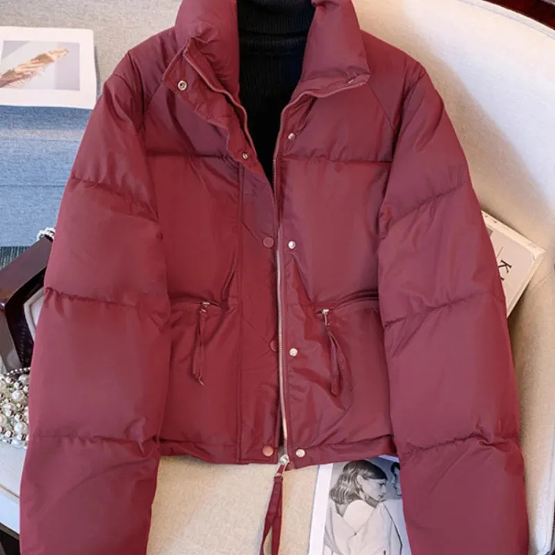 Women's Jacket New Korean Version Stand Collar Short Cotton-padded Jacket Thickening Warm Parkas Winter Jackets for Women Coat